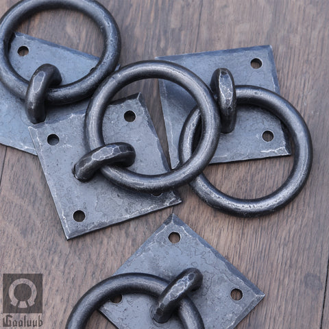 Set of 4 Hand-forged ring pull handles - Dara L