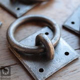 Set of 4 Hand forged ring pull handles - Dara