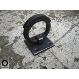 Wrought iron ring pull with square backplate